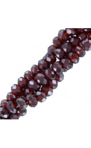 Faceted glass beads 3x2mm disc - Wine red-pearl shine coating